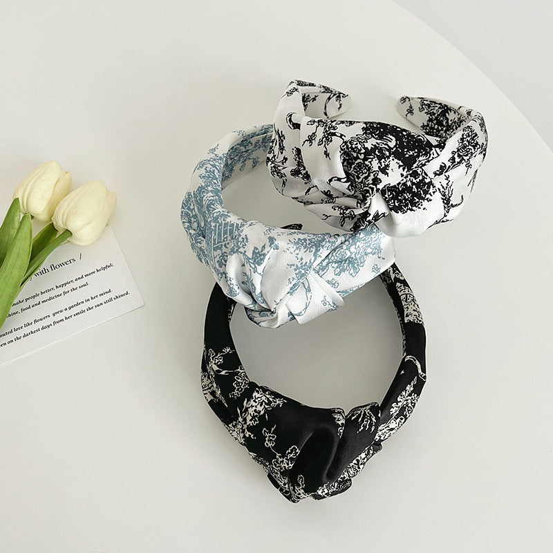 Diadema anudada con estampado de tela al por mayor